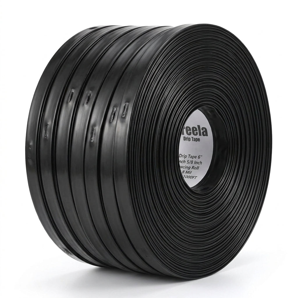 1000Ft 5/8 Inch Drip Tape 6" Spacing Roll 8 Mil Irrigation Hose Garden Watering — Studio Shot