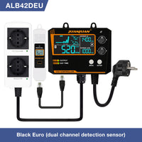 Smart CO2 Controller Dual Channel NDIR CO2 Sensor Day Night Carbon Dioxide Detector 0-5000PPM for Greenhouse Hydroponics