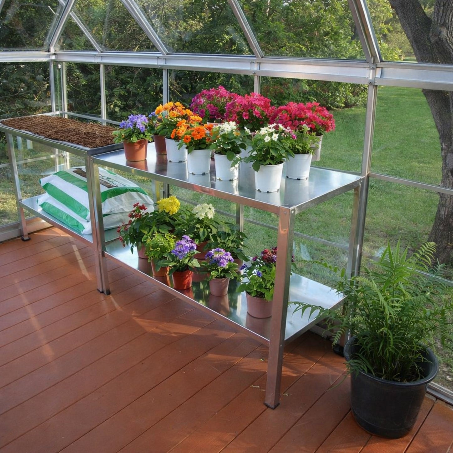 Greenhouse Metal Workbenches (Set of 2)