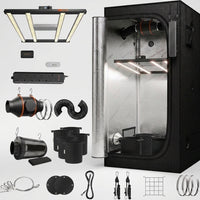 3X3X6Ft Grow Tent Kit W/Ggs AC5 Power Strip Complete System | G3000 Bar Style LED Grow Light, 36"X36"X70" Reflective Grow Tent, 4" Ventilation Carbon Filter System, for Indoor Garden — Studio Shot