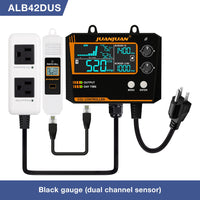 Smart CO2 Controller Dual Channel NDIR CO2 Sensor Day Night Carbon Dioxide Detector 0-5000PPM for Greenhouse Hydroponics