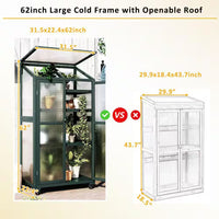 62 In. Portable Greenhouse with Wheels and Adjustable Shelves for Indoor Outdoor Patio Balcony Garden, Green