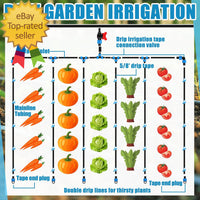 1000Ft 5/8 Inch Drip Tape 6" Spacing Roll 8 Mil Irrigation Hose Garden Watering