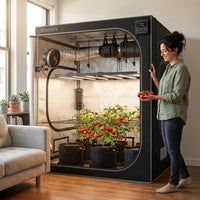Indoor Grow Tent Kit Built for Year-Round Growing, 3x3x6 Complete System, LED Light, Carbon Filter — Lifestyle