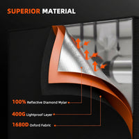 3X3X6Ft Grow Tent Kit W/Ggs AC5 Power Strip Complete System | G3000 Bar Style LED Grow Light, 36"X36"X70" Reflective Grow Tent, 4" Ventilation Carbon Filter System, for Indoor Garden