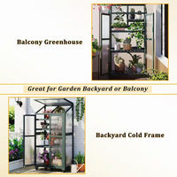 62 In. Portable Greenhouse with Wheels and Adjustable Shelves for Indoor Outdoor Patio Balcony Garden, Green