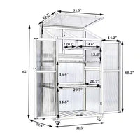 62 In. Portable Greenhouse with Wheels and Adjustable Shelves for Indoor Outdoor Patio Balcony Garden, Green