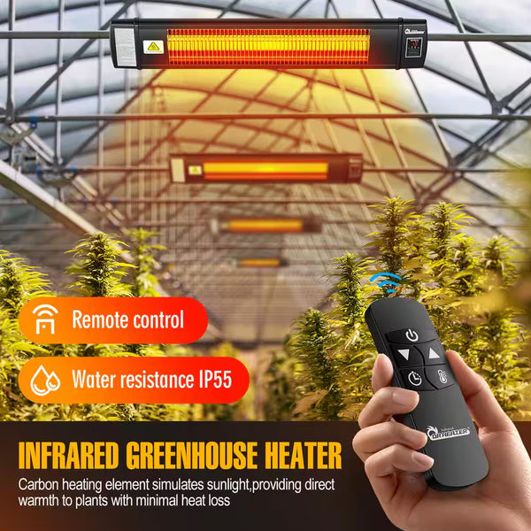Smart 1500W Greenhouse Heater with Digital Thermostat & Remote
